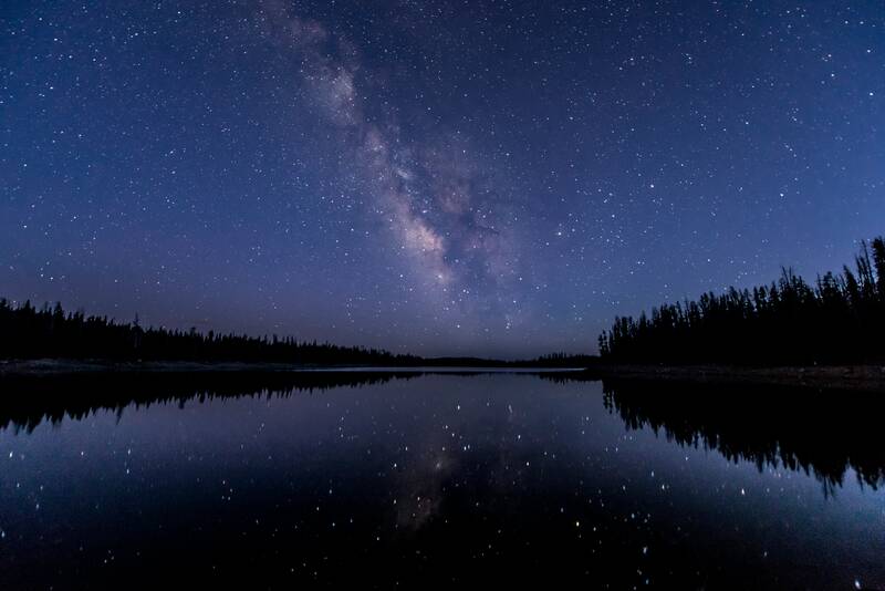 Spent the whole night in absolute silence at lost lake in the Uinta mountains watching the milky way roll across the horizon. This was taken just after the sun had gone down and the sky was still slightly blue.